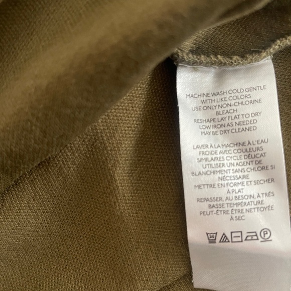 Anthropologie Women's Army Green Puff Sleeve Criss Cross Back Size M Boho Ballet - Picture 4 of 8